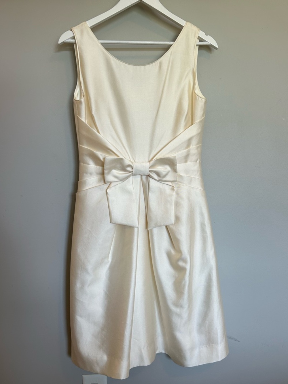 kate spade Ivory Bow-Waist Sleeveless Sheath Dress